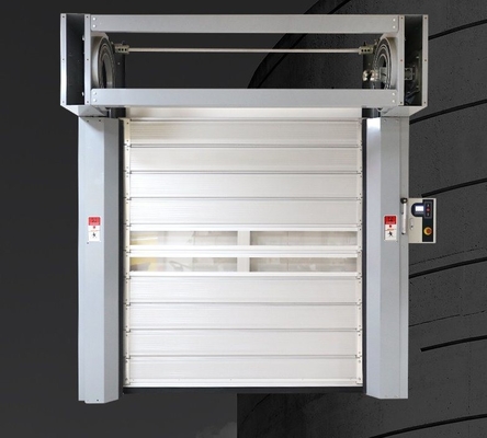 Panel de la puerta lineal patrón de aleación de aluminio Rollo rápido y obturación puerta de seguridad espiral
