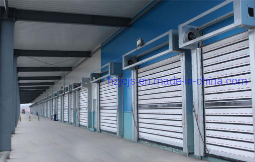 JTM-D03 de aleación de aluminio de rodadura rápida y persiana espiral de almacén de protección contra viento Puerta automática