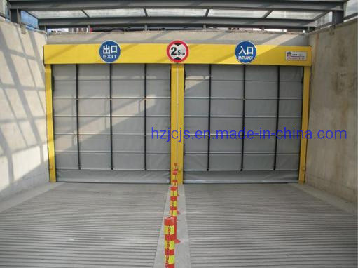 JTM-D03 de aleación de aluminio de rodadura rápida y persiana espiral de almacén de protección contra viento Puerta automática