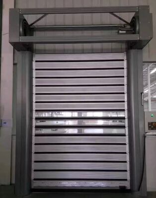 Puerta automática de persiana de rodillo de alta velocidad personalizada con características de seguridad a prueba de fuego